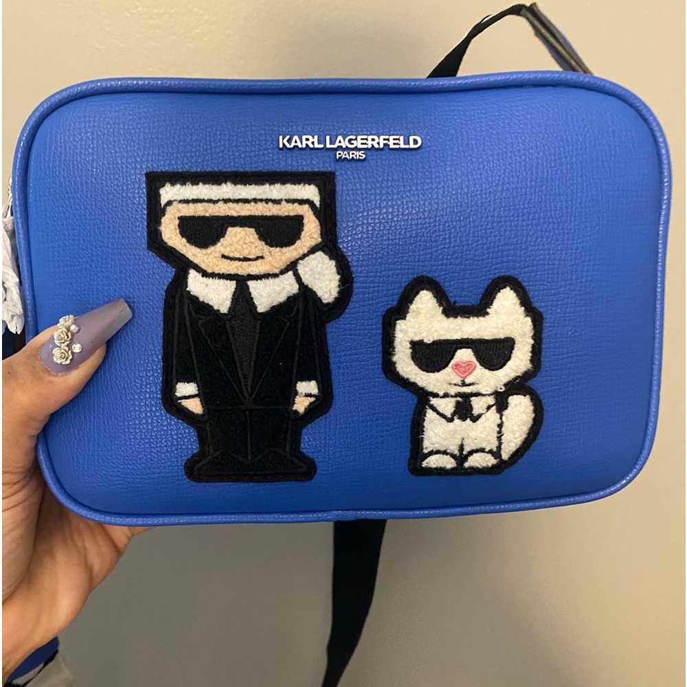 Blue Leather Karl Lagerfield crossbody